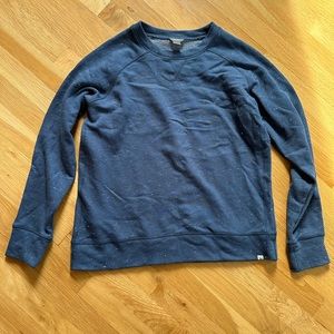 Eddie Bauer blue-gray sweatshirt with white speckles.  Women L.